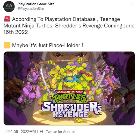 《忍者神龟：施莱德的复仇》发售日期遭泄露 或于6月16号上线