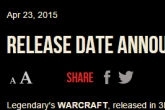 魔兽世界电影跳票！公映日延期到2016年6月10日
