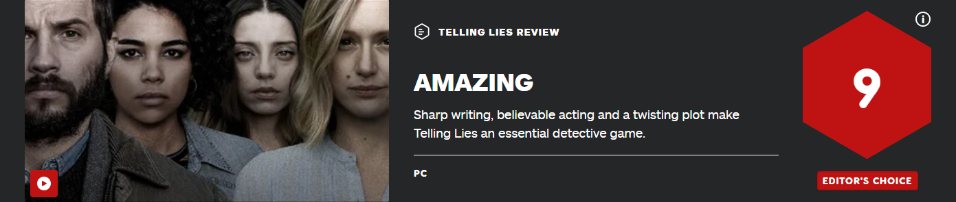 《说谎》获IGN9.0高分评价  曲折波澜的情节和令人信服的表演