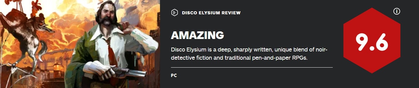 《极乐迪斯科》IGN给出9.6评分 侦探小说和PRG融为一体