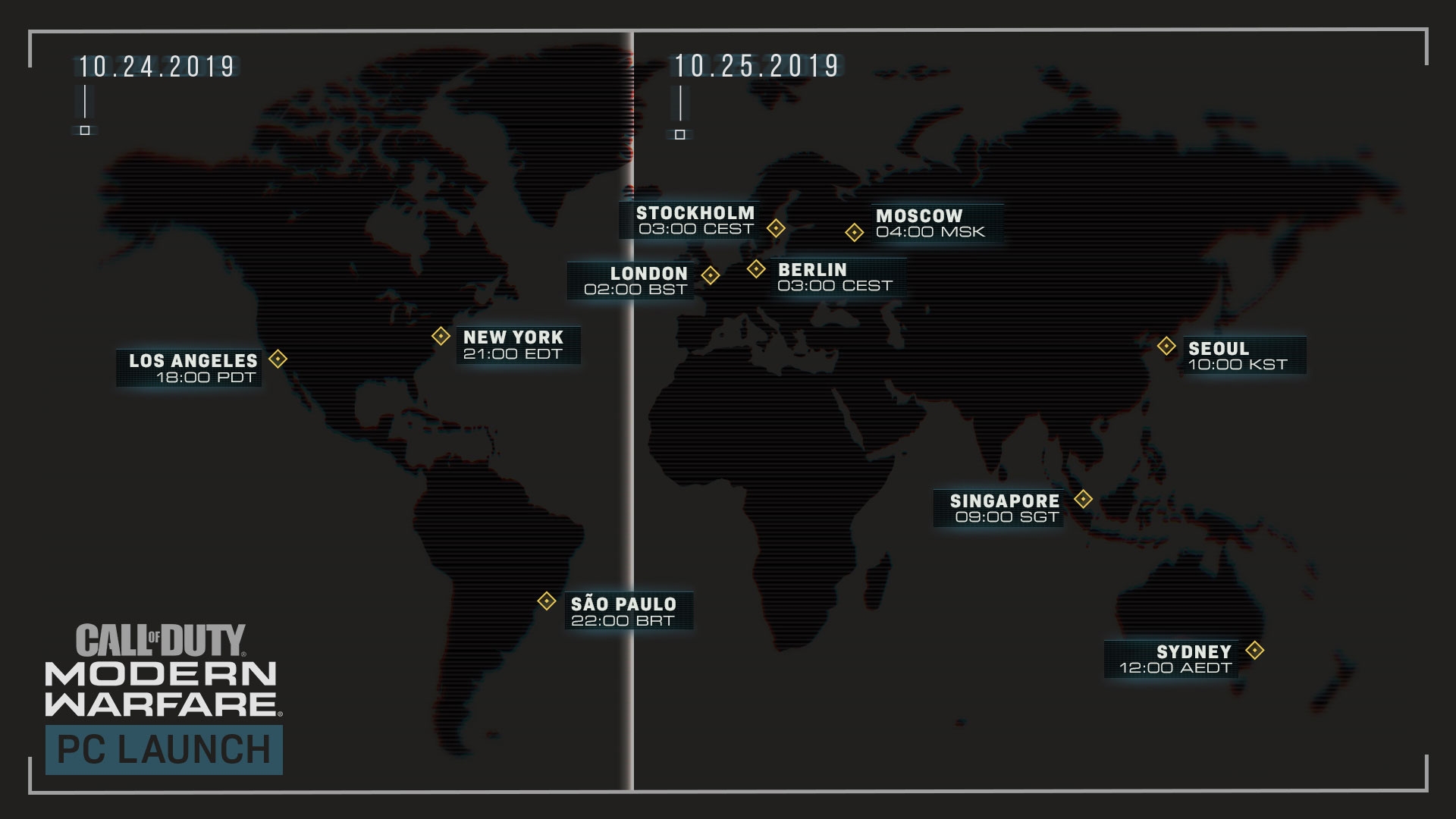 《使命召唤16：现代战争》将于2019年10月25日早9点解锁