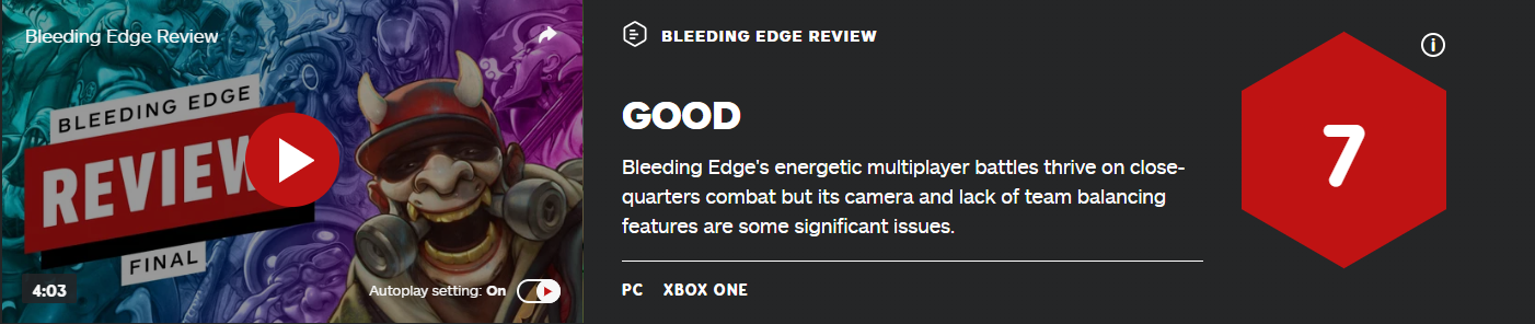 《嗜血边缘》IGN给出7.0评分 团战很有趣但匹配有问题