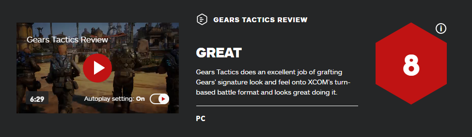 《战争机器：战术小队》IGN给出8.0评分 出色的策略融合