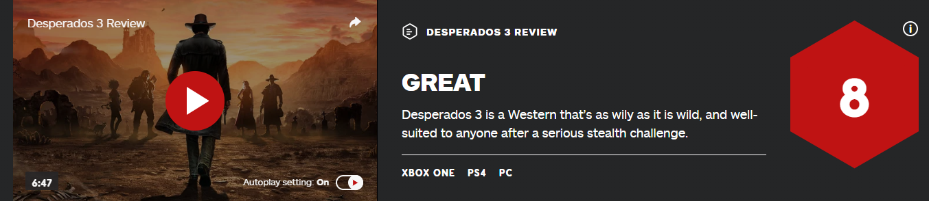 西部题材RTS游戏《赏金奇兵3》IGN给出8分 狂野的西部故事
