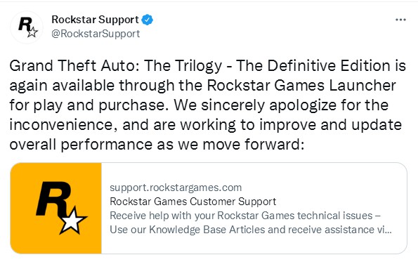 PC版《GTA三部曲：最终版》R星启动器平台恢复购买和游玩