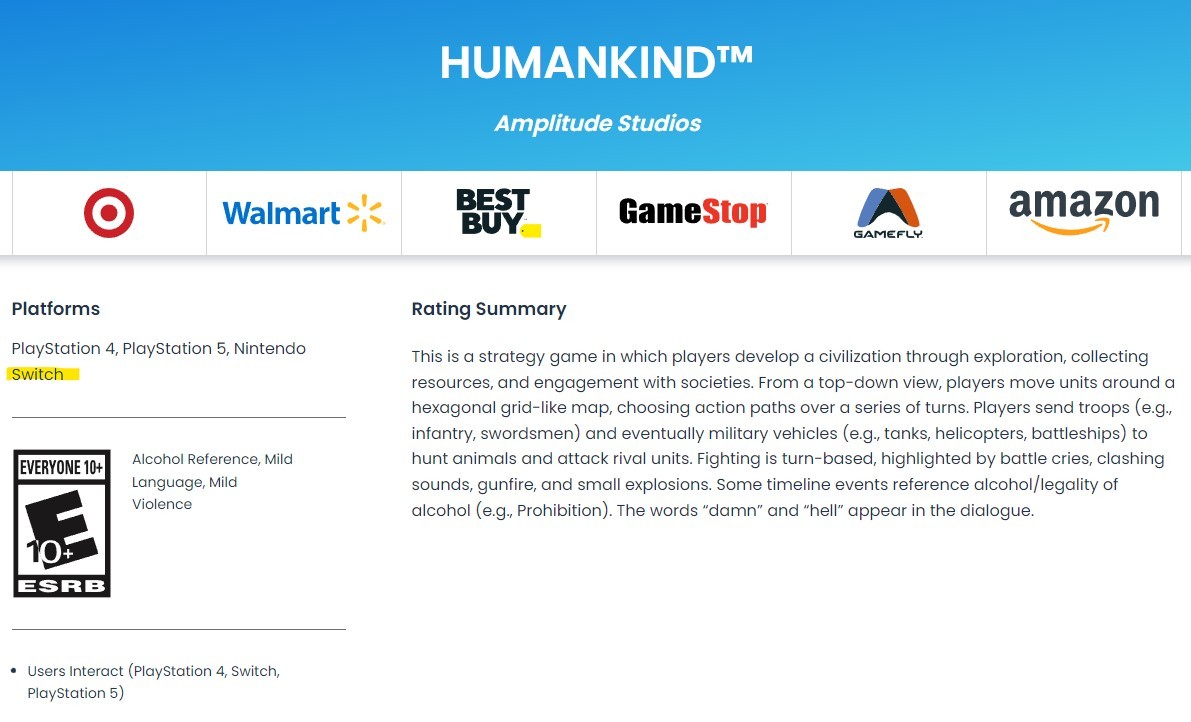 策略游戏《人类》已经通过内容分级，11月登陆PS和Xbox